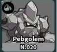 Portrait Pebgolem di Evomon Dex
