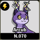 Arcub - มอนสเตอร์ธาตุ ไฟฟ้า ใน Evomon
