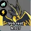Volcrest - มอนสเตอร์ธาตุ บิน / ไฟฟ้า ใน Evomon